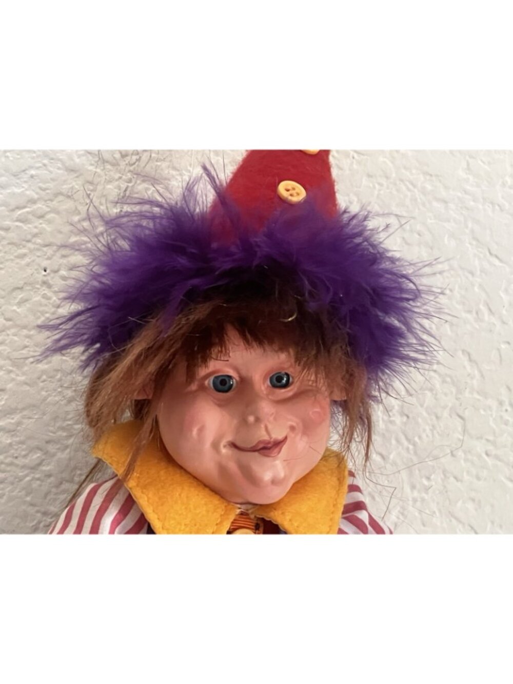 vintage Jester Clown Elf Doll Katherine's Sitting Shelf Sitter 15" Kleski - Picture 8 of 12